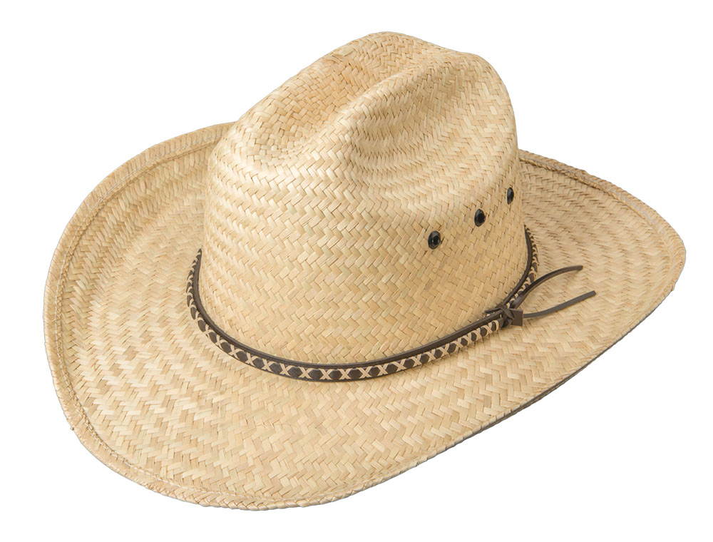 Homestead Woven Palm Leaf Cattleman Western Hat - Summer Straw Hats
